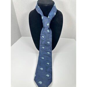 Vintage Men’s Necktie Wemlon by Wembley Navy with Light Blue Paisley